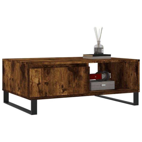 vidaXL sofabord 90x60x35 cm konstrueret træ røget egetræsfarve