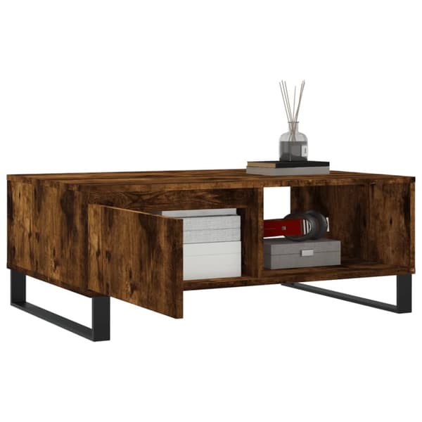 vidaXL sofabord 90x60x35 cm konstrueret træ røget egetræsfarve