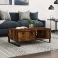 Miniatyrbillede 2 af 11: vidaXL sofabord 90x60x35 cm konstrueret træ røget egetræsfarve