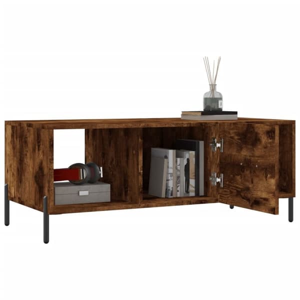 vidaXL sofabord 102x50x40 cm konstrueret træ røget egetræsfarve