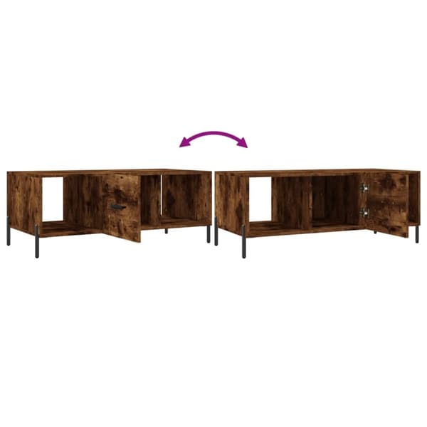 vidaXL sofabord 102x50x40 cm konstrueret træ røget egetræsfarve