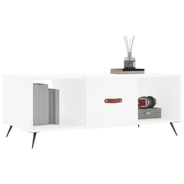 vidaXL Salongbord hvit 102x50x40 cm konstruert tre