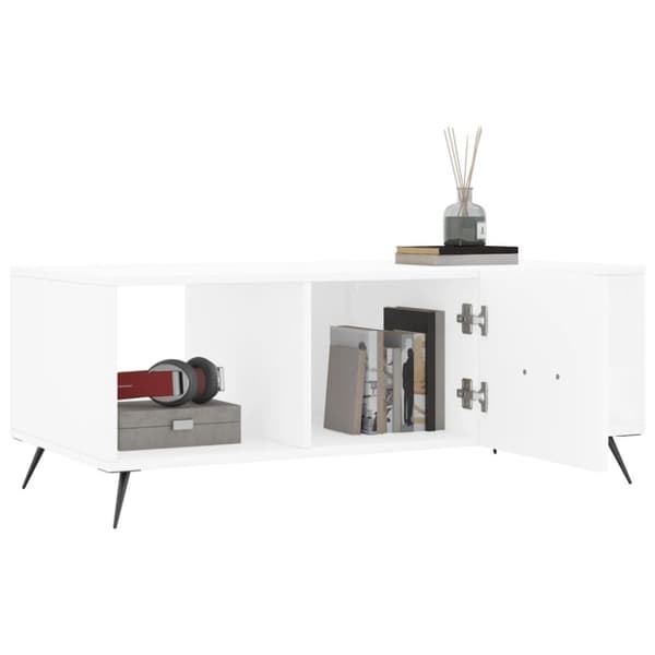 vidaXL Salongbord hvit 102x50x40 cm konstruert tre