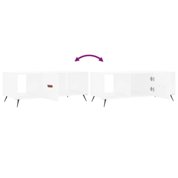 vidaXL Salongbord hvit 102x50x40 cm konstruert tre