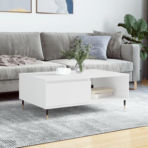 vidaXL sofabord 90x60x35 cm konstrueret træ hvid