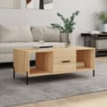 Miniatyrbillede 2 af 11: vidaXL sofabord 102x50x40 cm konstrueret træ sonoma-eg