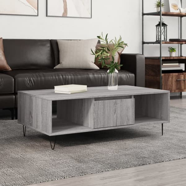 vidaXL sofabord 104x60x35 cm konstrueret træ grå sonoma-eg