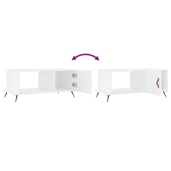 vidaXL sofabord 90x50x40 cm konstrueret træ hvid højglans
