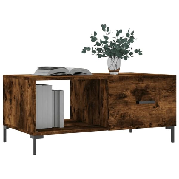 vidaXL Salongbord røkt eik 90x50x40 cm konstruert tre