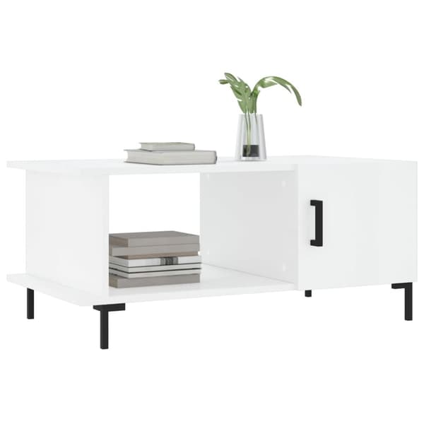 vidaXL sofabord 90x50x40 cm konstrueret træ hvid højglans