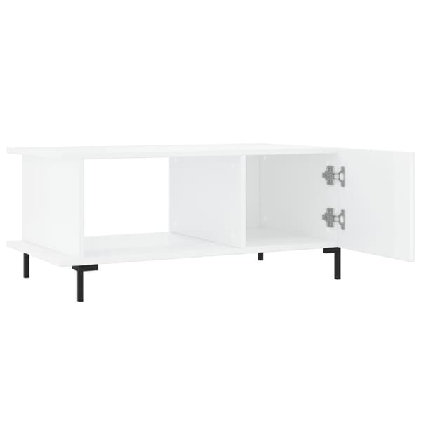 vidaXL sofabord 90x50x40 cm konstrueret træ hvid højglans