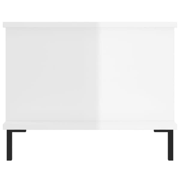 vidaXL sofabord 90x50x40 cm konstrueret træ hvid højglans