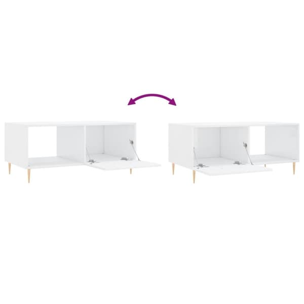 vidaXL Salongbord høyglans hvit 90x50x40 cm konstruert tre