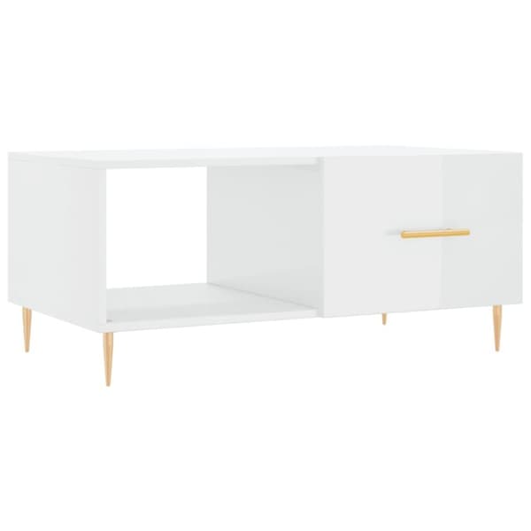 vidaXL Salongbord høyglans hvit 90x50x40 cm konstruert tre