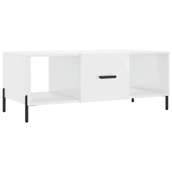 vidaXL Soffbord vit högglans 102x50x40 cm konstruerat trä