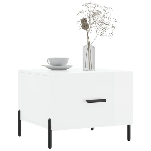 vidaXL Soffbord vit högglans 50x50x40 cm konstruerat trä