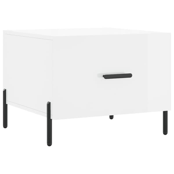 vidaXL Soffbord vit högglans 50x50x40 cm konstruerat trä