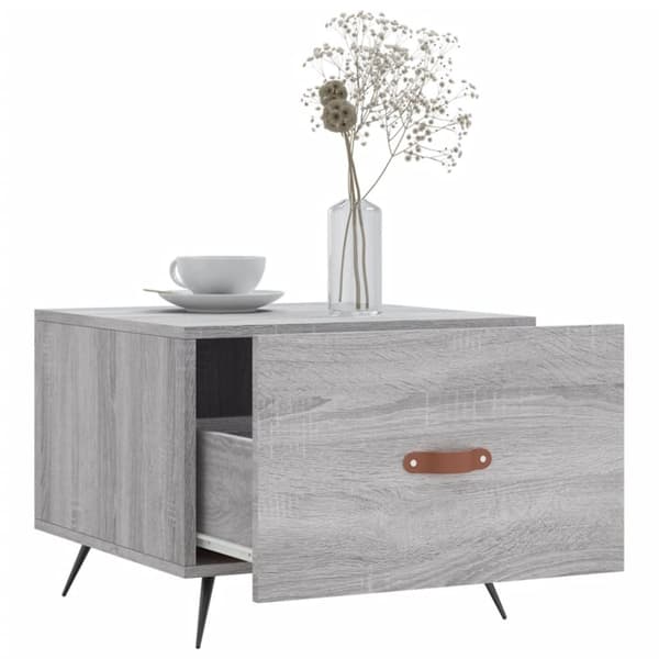vidaXL sofabord 50x50x40 cm konstrueret træ grå sonoma-eg