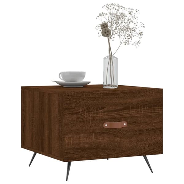 vidaXL sofabord 50x50x40 cm konstrueret træ brun egetræsfarve