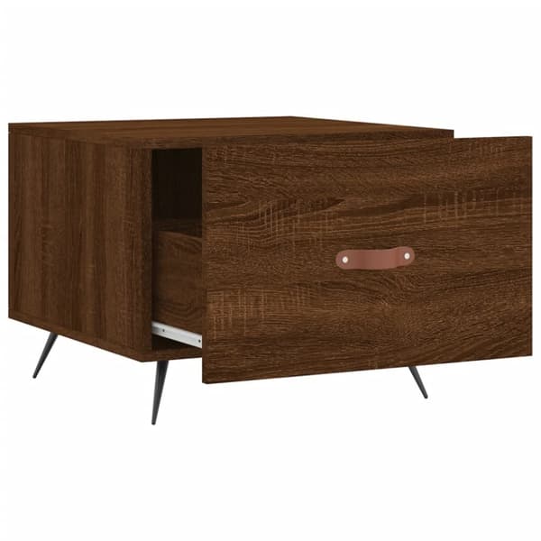 vidaXL sofabord 50x50x40 cm konstrueret træ brun egetræsfarve