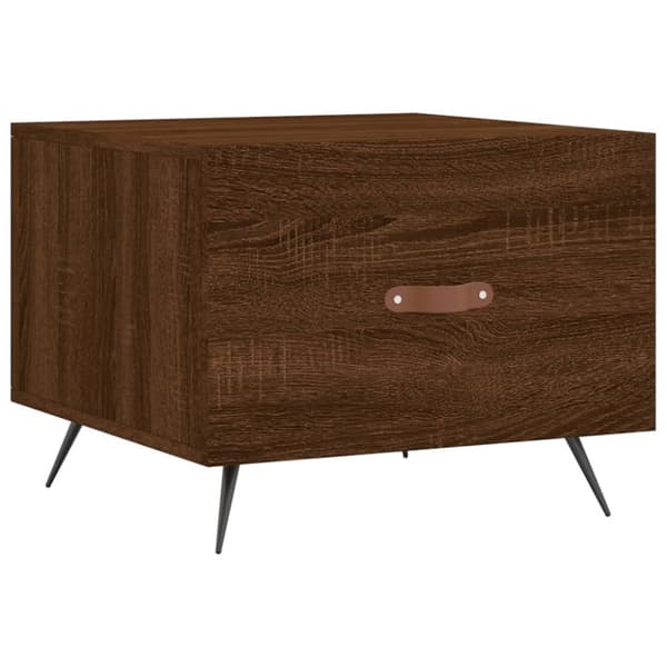 vidaXL sofabord 50x50x40 cm konstrueret træ brun egetræsfarve