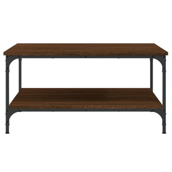 vidaXL sofabord 80x80x40 cm konstrueret træ brun egetræsfarve