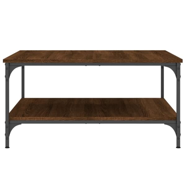 vidaXL sofabord 80x80x40 cm konstrueret træ brun egetræsfarve