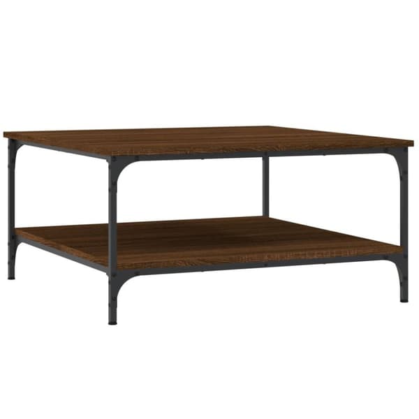 vidaXL sofabord 80x80x40 cm konstrueret træ brun egetræsfarve