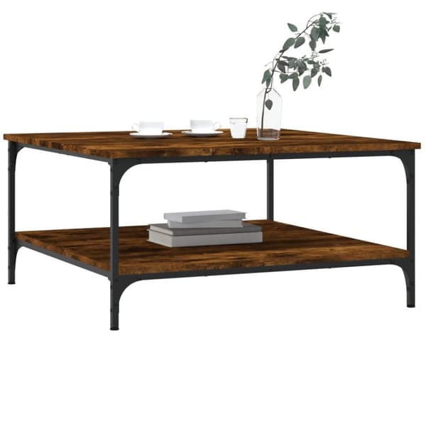 vidaXL sofabord 80x80x40 cm konstrueret træ røget egetræsfarve