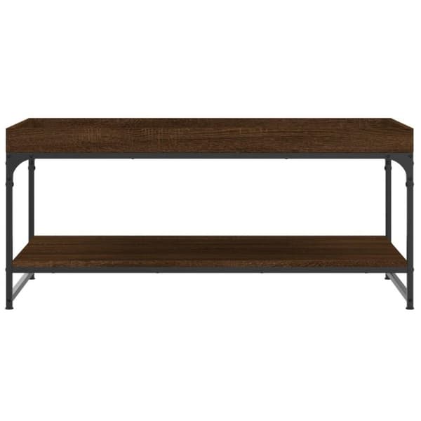 vidaXL Soffbord brun ek 100x49x45 cm konstruerat trä
