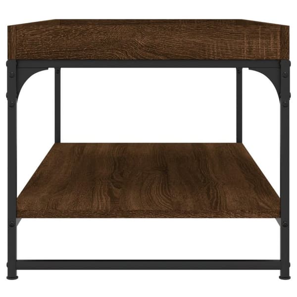vidaXL Soffbord brun ek 100x49x45 cm konstruerat trä