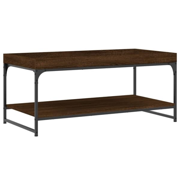 vidaXL Soffbord brun ek 100x49x45 cm konstruerat trä