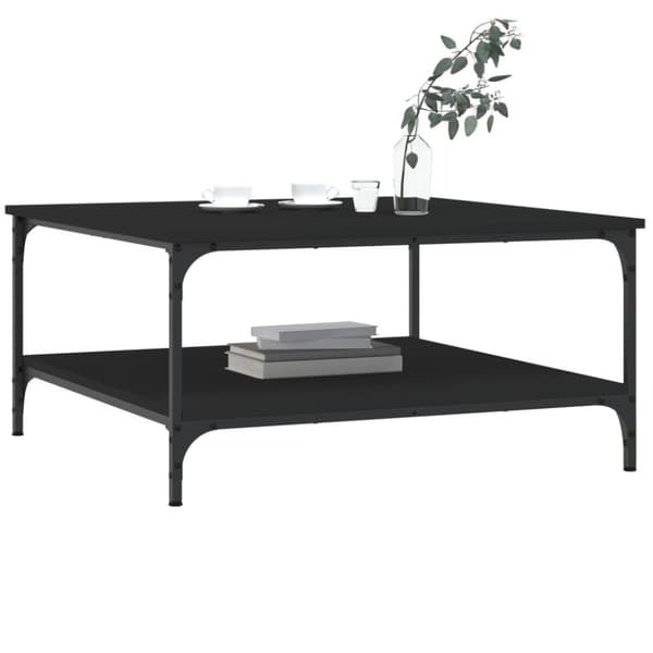 vidaXL sofabord 80x80x40 cm konstrueret træ sort
