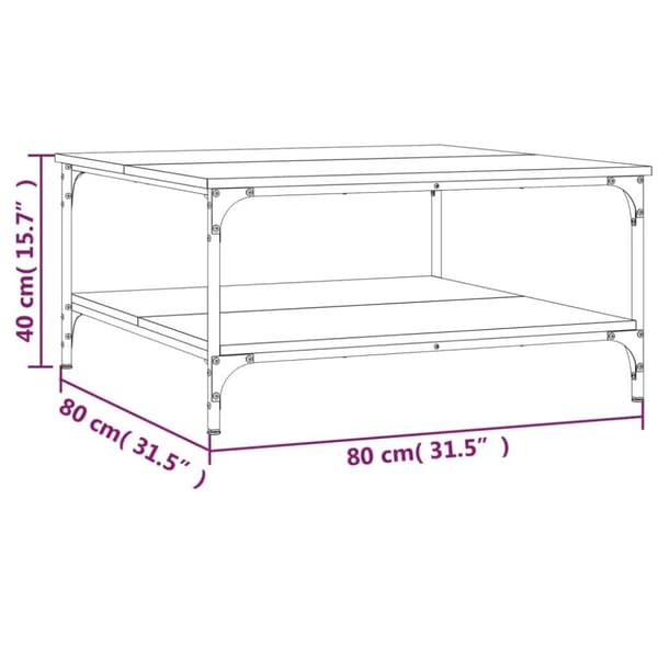 vidaXL Salongbord svart 80x80x40 cm konstruert tre