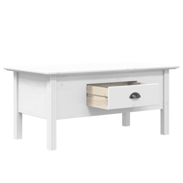 vidaXL Soffbord BODO vit 100x55x46 cm massiv furu