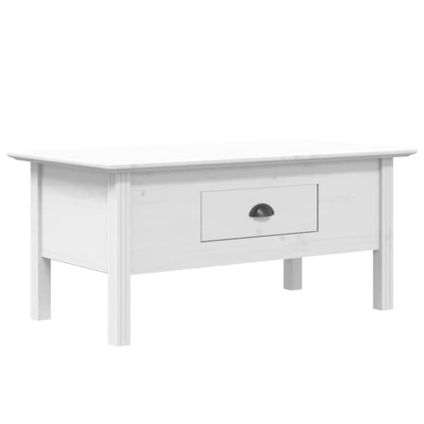 vidaXL Soffbord BODO vit 100x55x46 cm massiv furu
