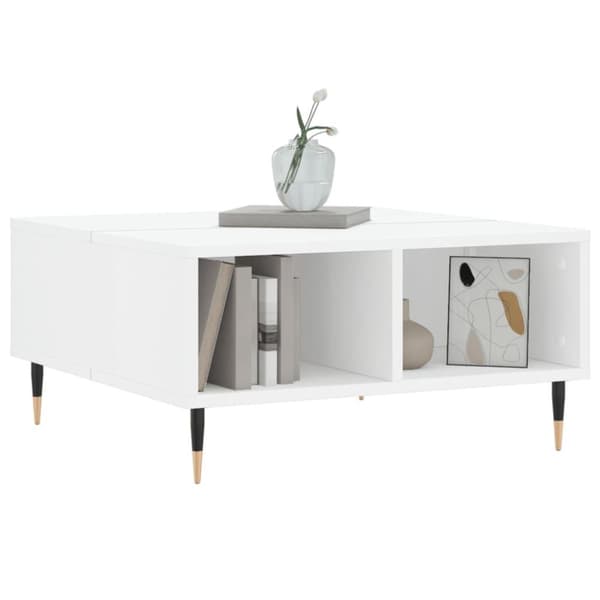 vidaXL Soffbord vit högglans 60x60x30 cm konstruerat trä