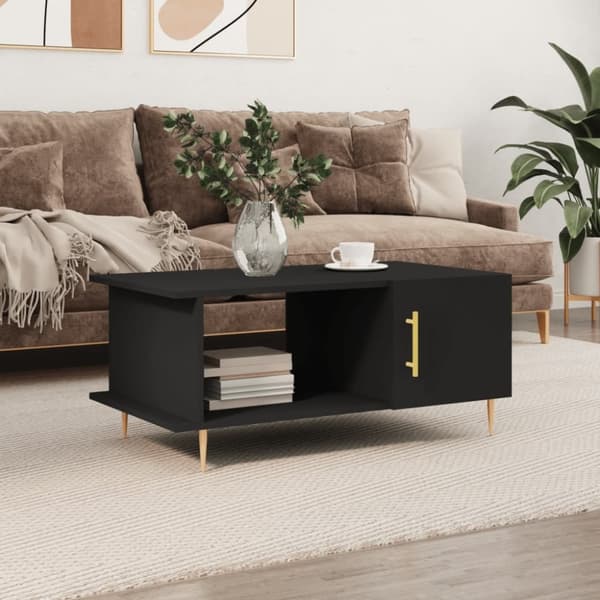 vidaXL Sohvapöytä musta 90x50x40 cm tekninen puu