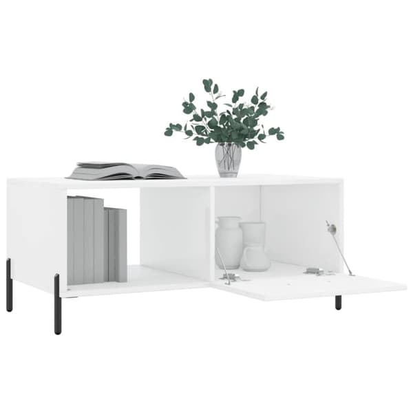 vidaXL Soffbord vit högglans 90x50x40 cm konstruerat trä