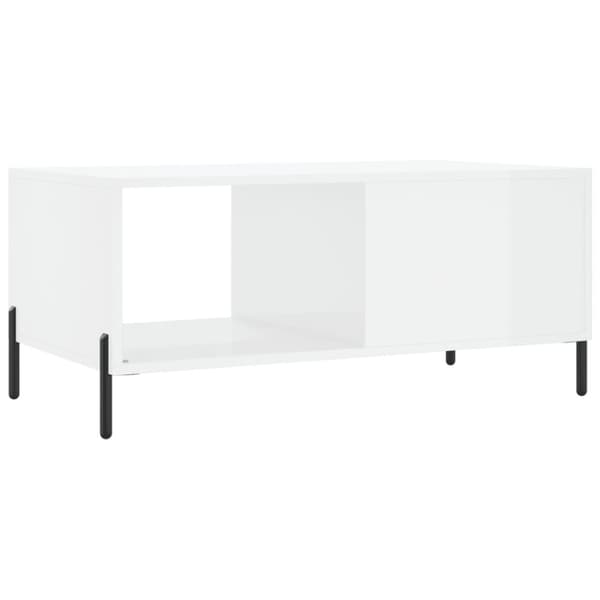 vidaXL Soffbord vit högglans 90x50x40 cm konstruerat trä