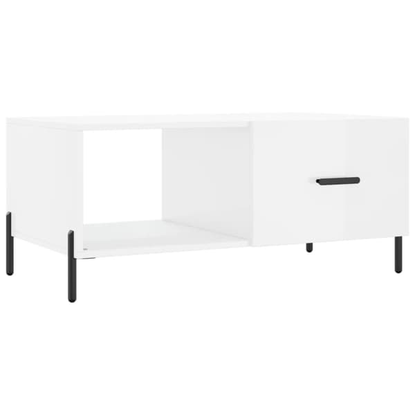 vidaXL Soffbord vit högglans 90x50x40 cm konstruerat trä