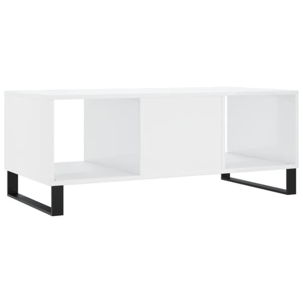 vidaXL Sohvapöytä korkeakiilto valkoinen 102x50x40 cm tekninen puu