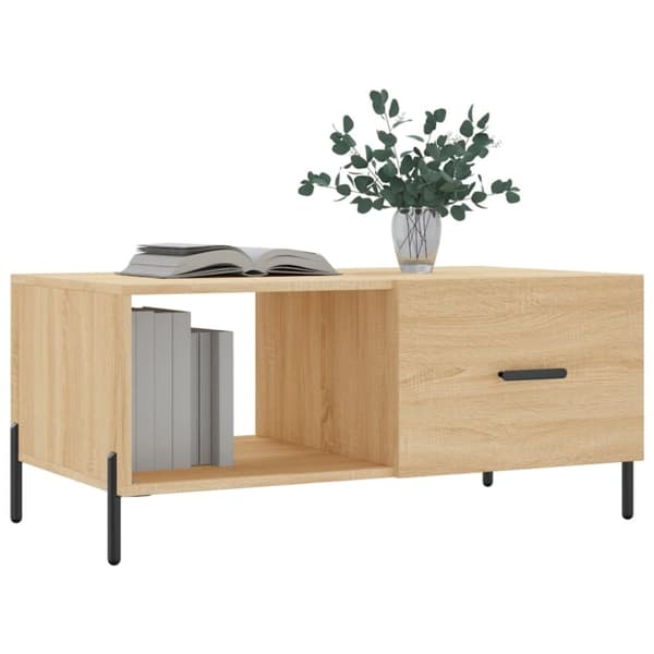 vidaXL Soffbord sonoma-ek 90x50x40 cm konstruerat trä