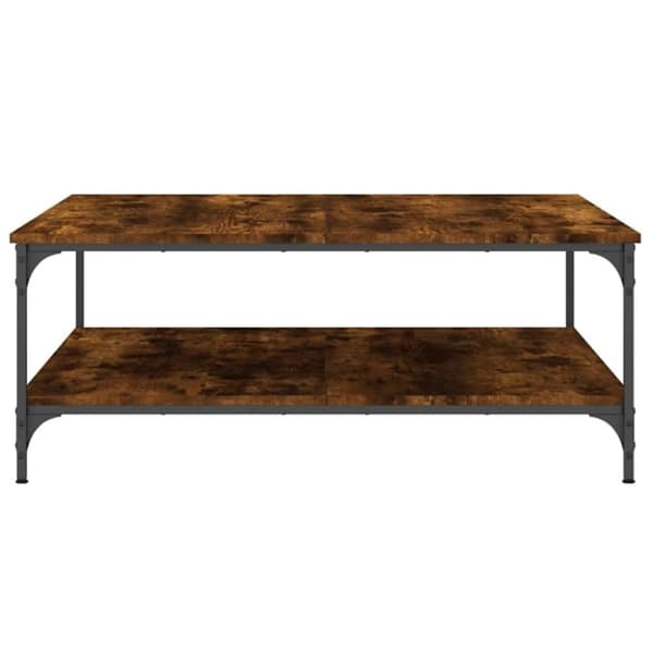vidaXL Soffbord rökfärgad ek 100x100x40 cm konstruerat trä