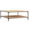 Miniatyrbillede 7 af 10: vidaXL sofabord 100x100x40 cm konstrueret træ sonoma-eg