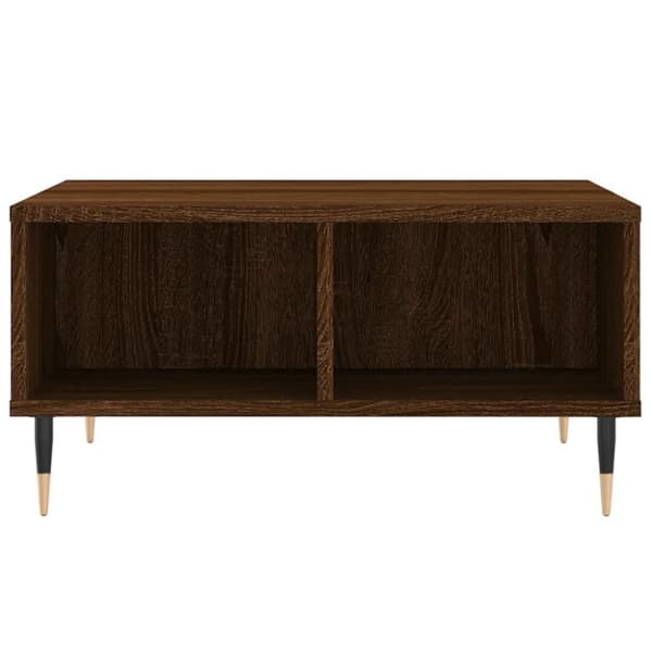 vidaXL sofabord 60x60x30 cm konstrueret træ brun egetræsfarve