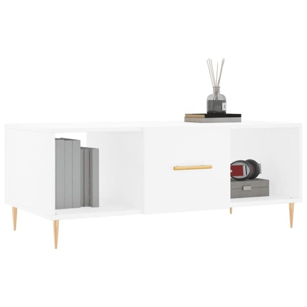 vidaXL Salongbord hvit 102x50x40 cm konstruert tre