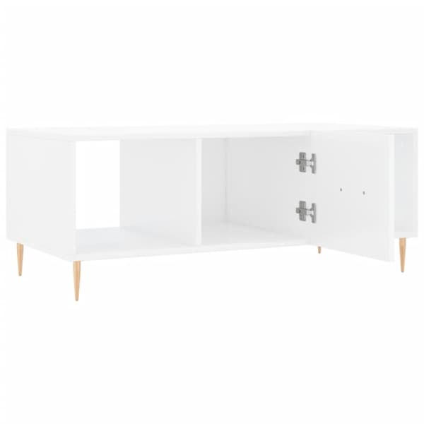 vidaXL Soffbord vit högglans 102x50x40 cm konstruerat trä