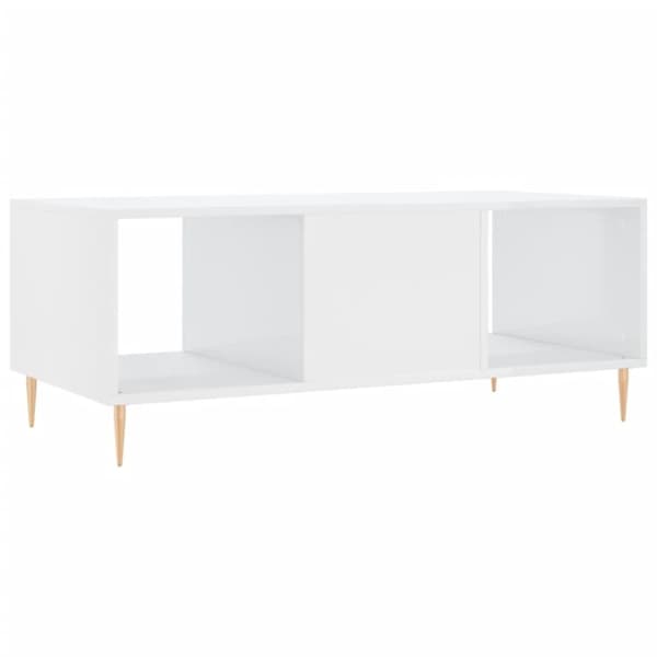 vidaXL Soffbord vit högglans 102x50x40 cm konstruerat trä