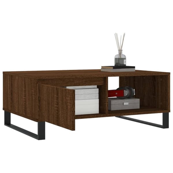vidaXL sofabord 90x60x35 cm konstrueret træ brun egetræsfarve